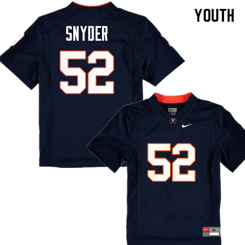 Youth #52 Robert Snyder Virginia Cavaliers College Football Jerseys Sale-Navy